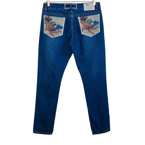 Y2k Saint Vincent Clothing Co. Cherub Pocket High Rise Designer Jeans Size 10 - Picture 1 of 5